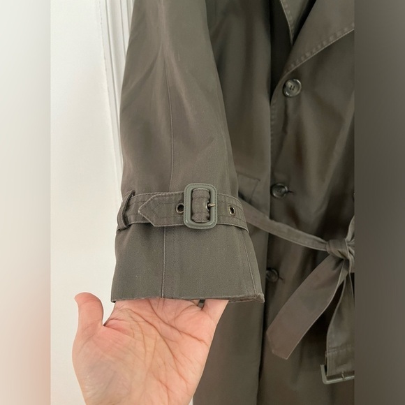 Towne by London Fog Size 40 Short Dark Olive Trenchcoat - Picture 2 of 10